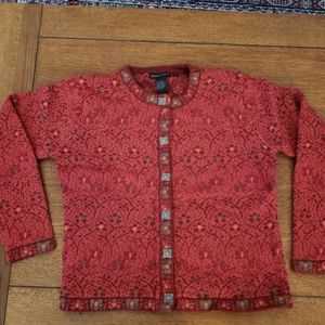 Nomadic Traders New Cherry/Multi Cardigan, size S